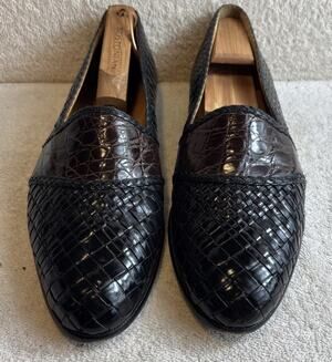 Miguel Angel - Genuine Crocodile Woven Leather Dress Shoes Men Size 10.5 M